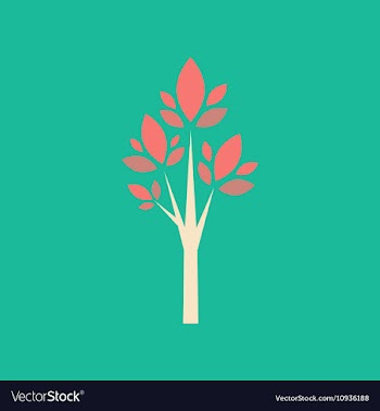 Flat with shadow icon and mobile application tree vector image