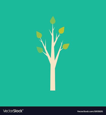 Flat with shadow icon and mobile application tree vector image