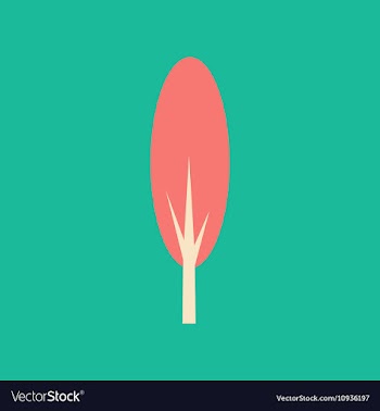 Flat with shadow icon and mobile application tree vector image