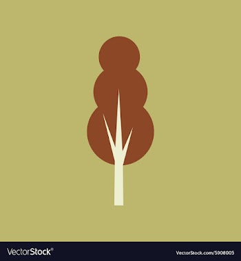 Flat with shadow icon and mobile application tree vector image