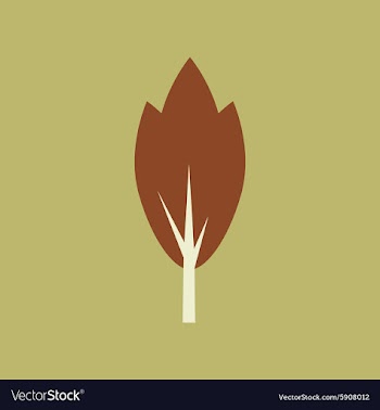 Flat with shadow icon and mobile application tree vector image