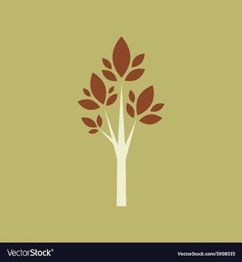 Flat with shadow icon and mobile application tree vector image