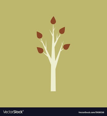 Flat with shadow icon and mobile application tree vector image