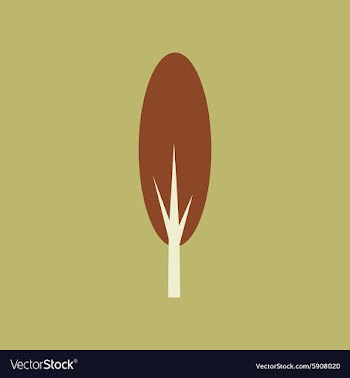 Flat with shadow icon and mobile application tree vector image