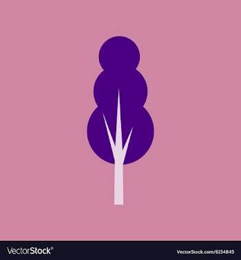 Flat with shadow icon and mobile application tree vector image