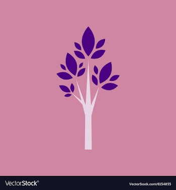 Flat with shadow icon and mobile application tree vector image