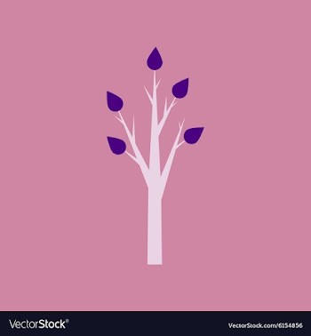 Flat with shadow icon and mobile application tree vector image