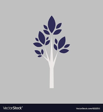 Flat with shadow icon and mobile application tree vector image