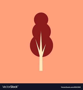 Flat with shadow icon and mobile application tree vector image