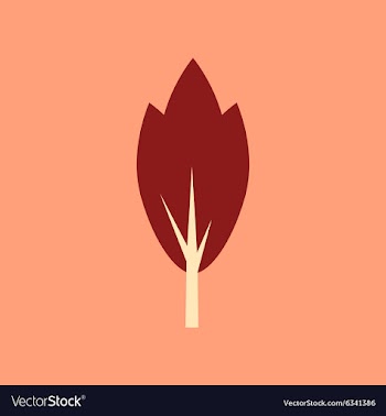 Flat with shadow icon and mobile application tree vector image