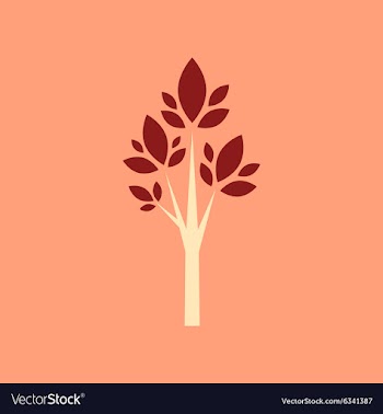 Flat with shadow icon and mobile application tree vector image