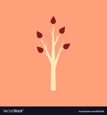Flat with shadow icon and mobile application tree vector image