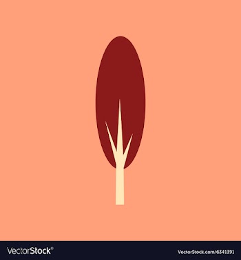 Flat with shadow icon and mobile application tree vector image