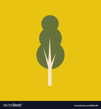 Flat with shadow icon and mobile application tree vector image