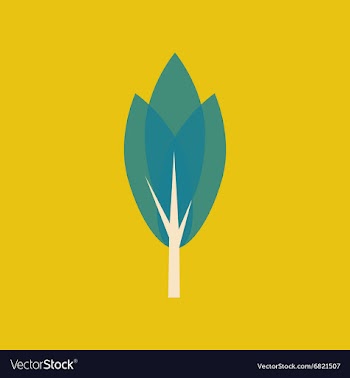 Flat with shadow icon and mobile application tree vector image