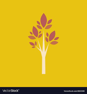 Flat with shadow icon and mobile application tree vector image