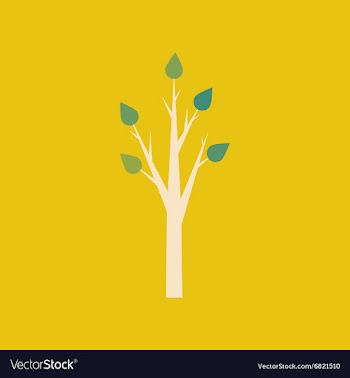 Flat with shadow icon and mobile application tree vector image