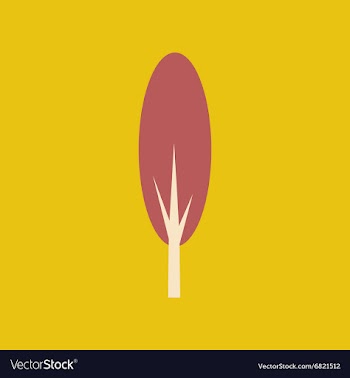Flat with shadow icon and mobile application tree vector image