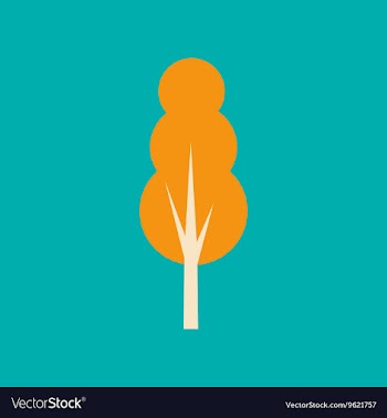 Flat with shadow icon and mobile application tree vector image