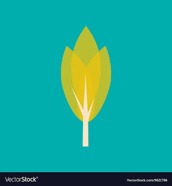 Flat with shadow icon and mobile application tree vector image
