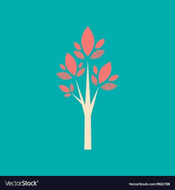 Flat with shadow icon and mobile application tree vector image