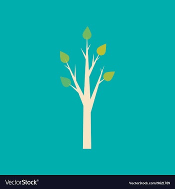 Flat with shadow icon and mobile application tree vector image