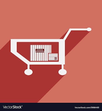 Flat with shadow icon and mobile application truck vector image