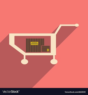 Flat with shadow icon and mobile application truck vector image