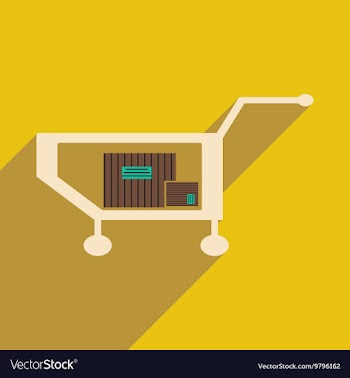 Flat with shadow icon and mobile application truck vector image