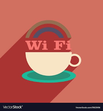 Flat with shadow icon and mobile application wi-Fi vector image
