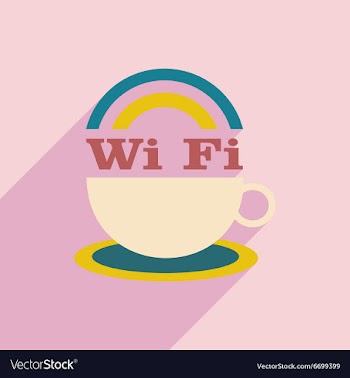 Flat with shadow icon and mobile application wi-Fi vector image