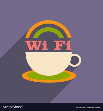 Flat with shadow icon and mobile application wi-Fi vector image