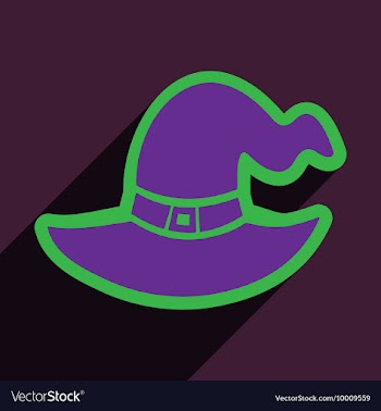 Flat with shadow icon and mobile application Witch vector image