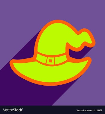 Flat with shadow icon and mobile application Witch vector image