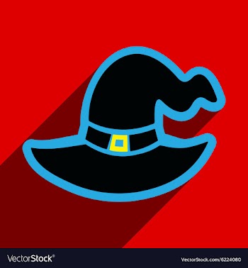 Flat with shadow icon and mobile application Witch vector image