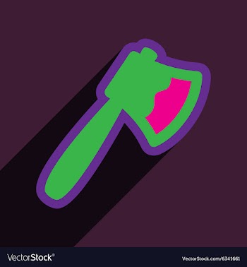 Flat with shadow Icon Axe on a colored background vector image