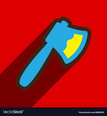 Flat with shadow Icon Axe on a colored background vector image