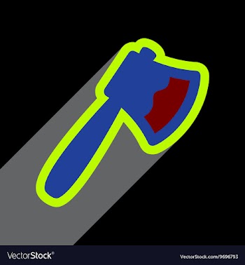 Flat with shadow Icon Axe on a colored background vector image