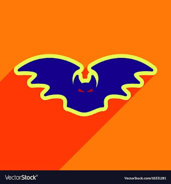 Flat with shadow Icon bat on bright backgrounds vector image
