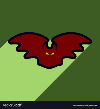 Flat with shadow Icon bat on bright backgrounds vector image