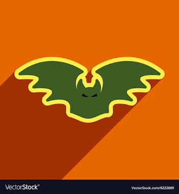 Flat with shadow Icon bat on bright backgrounds vector image