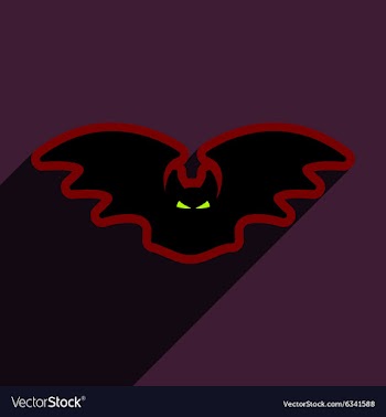 Flat with shadow Icon bat on bright backgrounds vector image