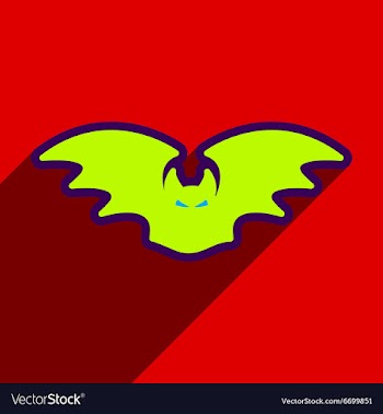 Flat with shadow Icon bat on bright backgrounds vector image