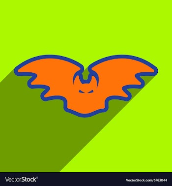 Flat with shadow Icon bat on bright backgrounds vector image