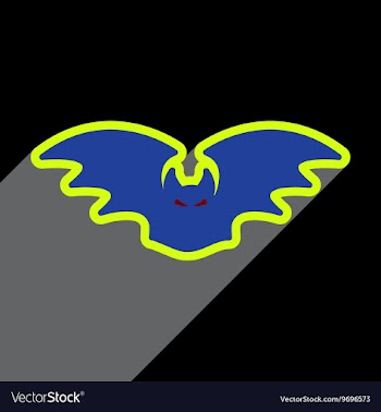Flat with shadow Icon bat on bright backgrounds vector image