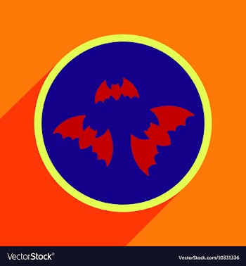 Flat with shadow Icon bats on a colored background vector image