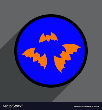 Flat with shadow Icon bats on a colored background vector image