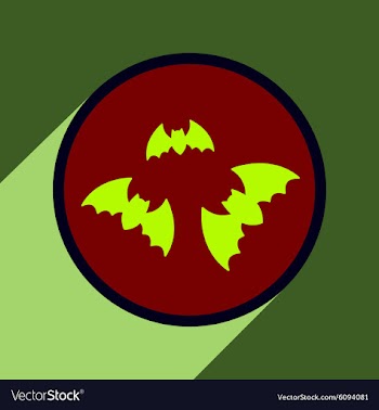Flat with shadow Icon bats on a colored background vector image