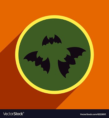 Flat with shadow Icon bats on a colored background vector image