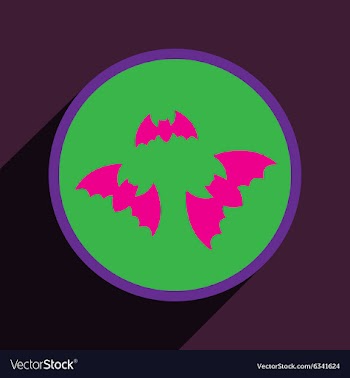 Flat with shadow Icon bats on a colored background vector image